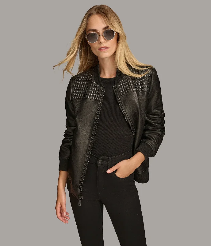 Relaxed Fit Jayda Studded Bomber