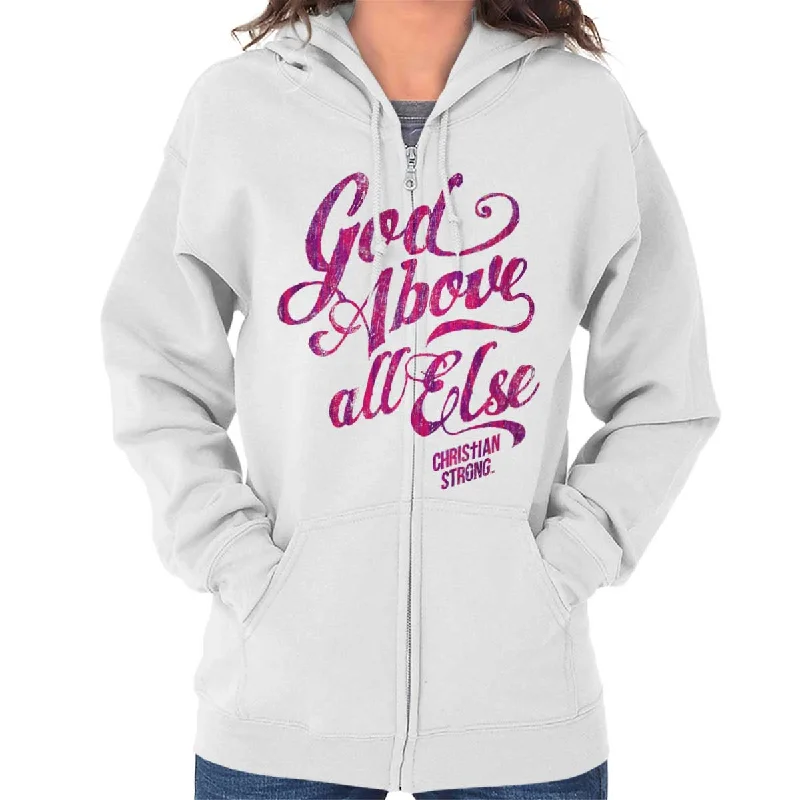 Carefree Style Above All Else Zip Hoodie