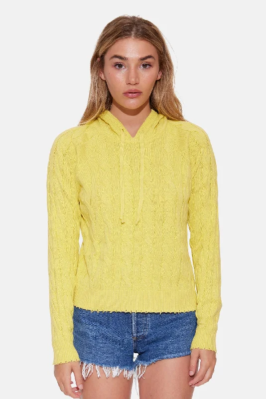 Lazy Home Clay Cable Hoodie Bright Yellow