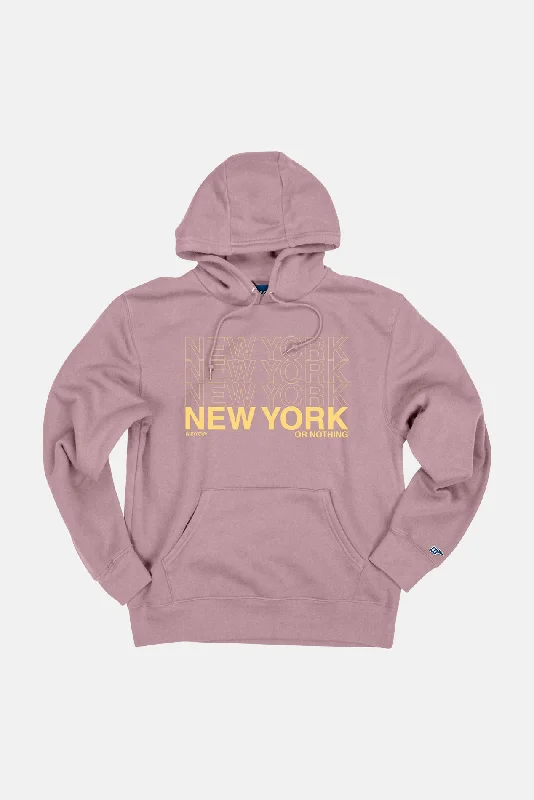 High-end Design New York or Nothing Hoodie Dusty Pink/Yellow