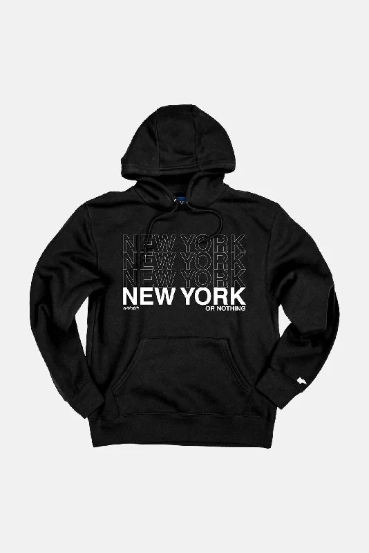 Ethnic Style New York or Nothing Hoodie Jet Black