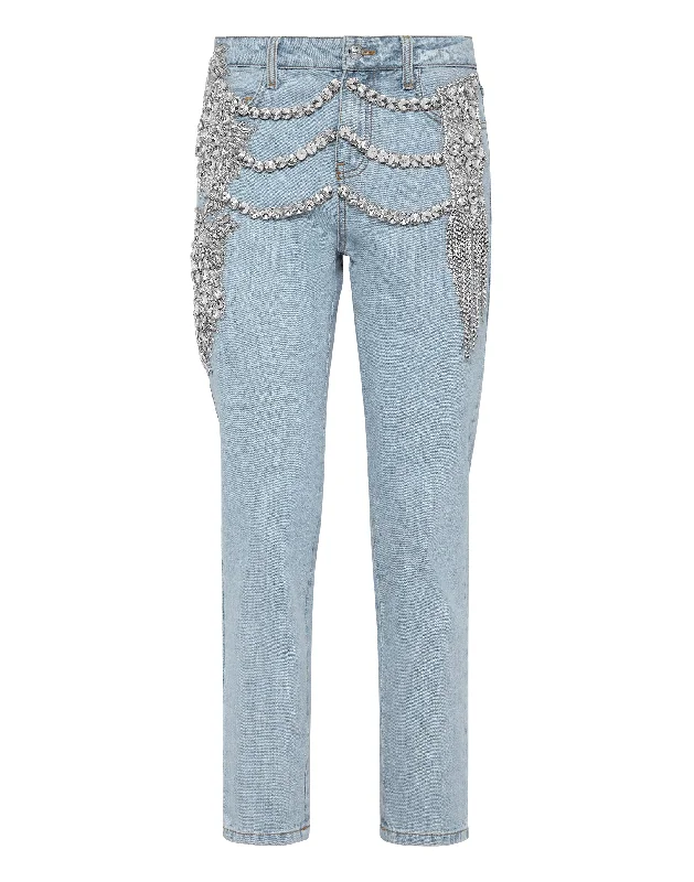 Denim Design Boyfriend Crystal