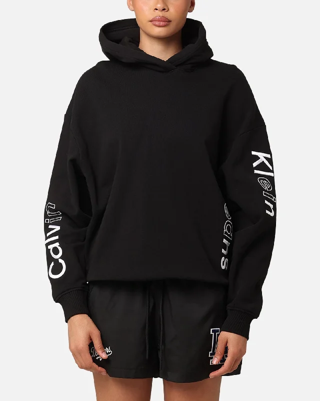 Beautiful Romance Calvin Klein Women's Multi Placement Logo Hoodie Black