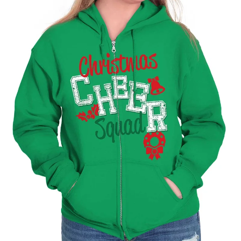Fashion Must-have Cheer Squad Christmas Zip Hoodie