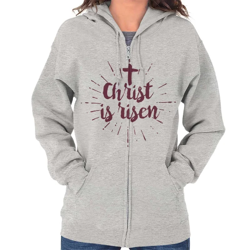 Ethnic Style Christ Risen Zip Hoodie