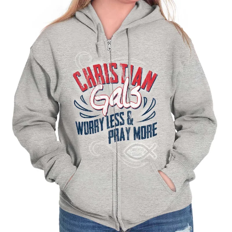 Comfortable And Casual Christian Gals Zip Hoodie
