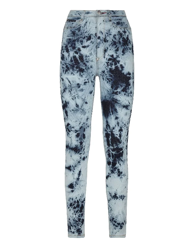 Slim Fit Denim Super High Waist Jegging Bleached