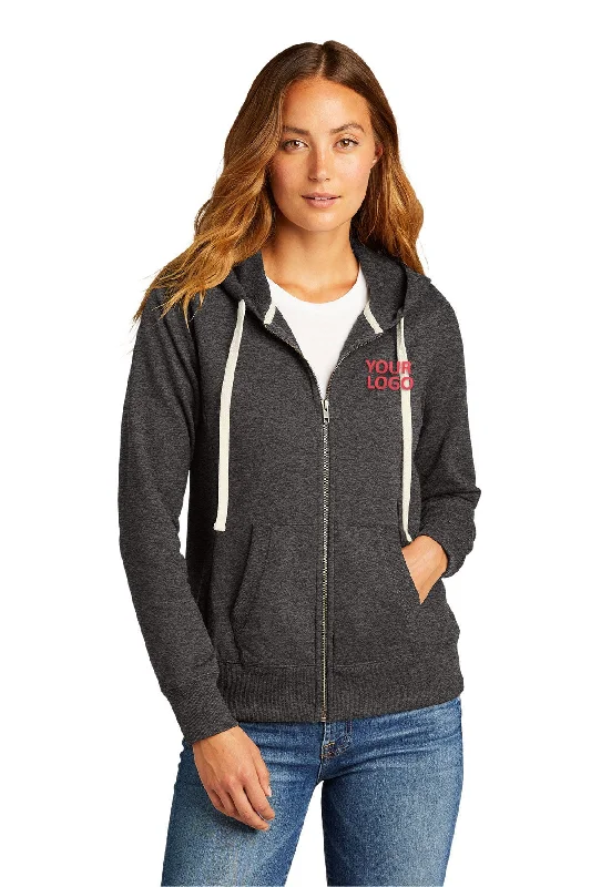 Comfortable Series District Women's Re-Full-Zip Hoodies, Charcoal Heather