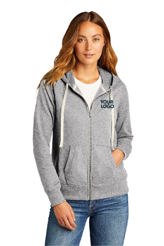 Personalized Wear District Women's Re-Full-Zip Hoodies, Light Heather Grey