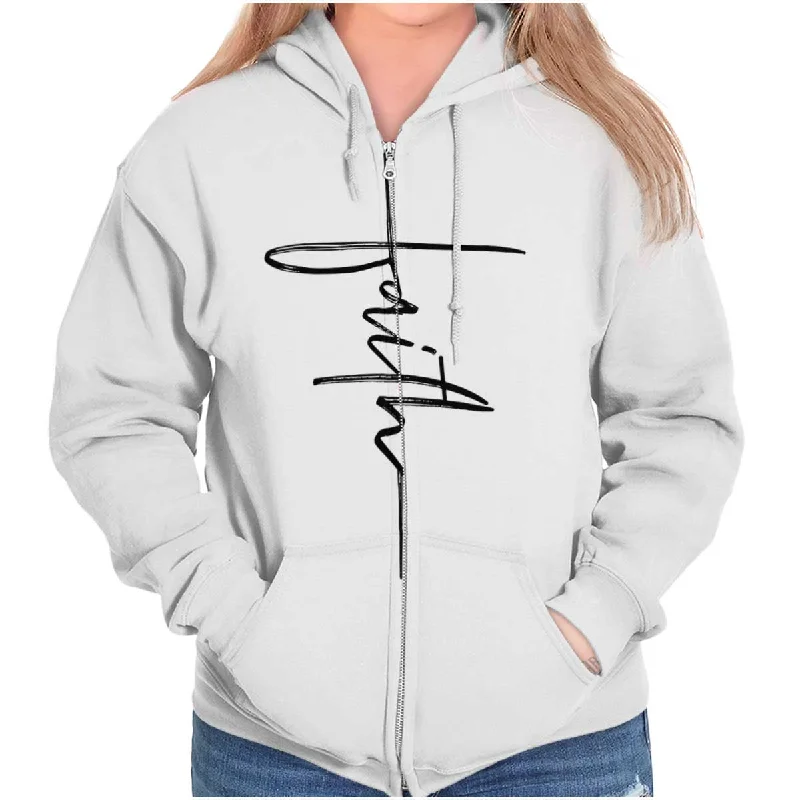 Comfortable Design Faith Fashion Zip Hoodie