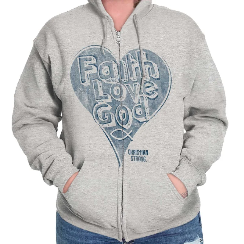 Street Charm Faith Love God Zip Hoodie