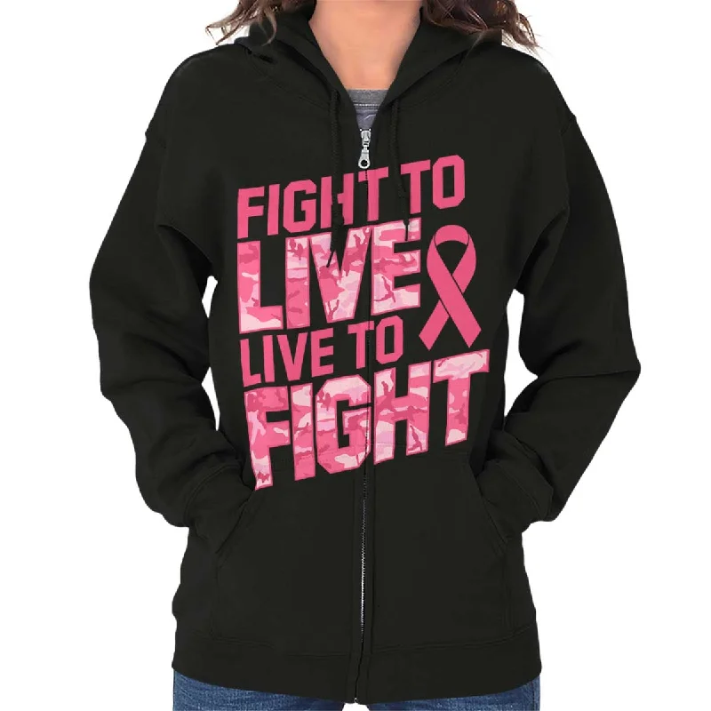 Romantic Data Breast Cancer Awareness Zip Hoodie