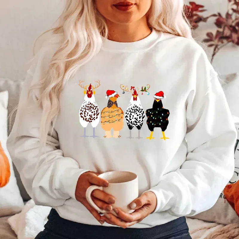 Romantic And Fresh Funny Chickens Hoodie - Cute Animal Gift for Farmer - Country Farm Christmas Present