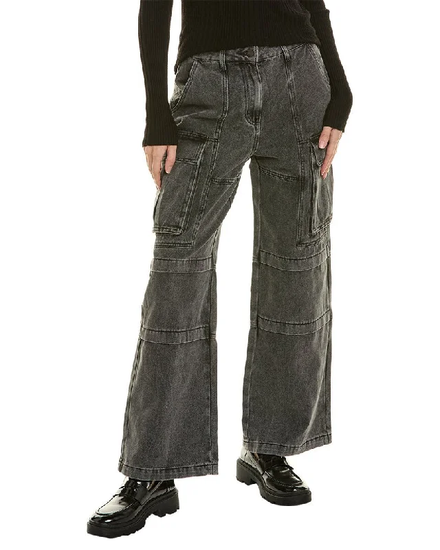 Trendy Items Gracia Black Loose Fit Cargo Jean