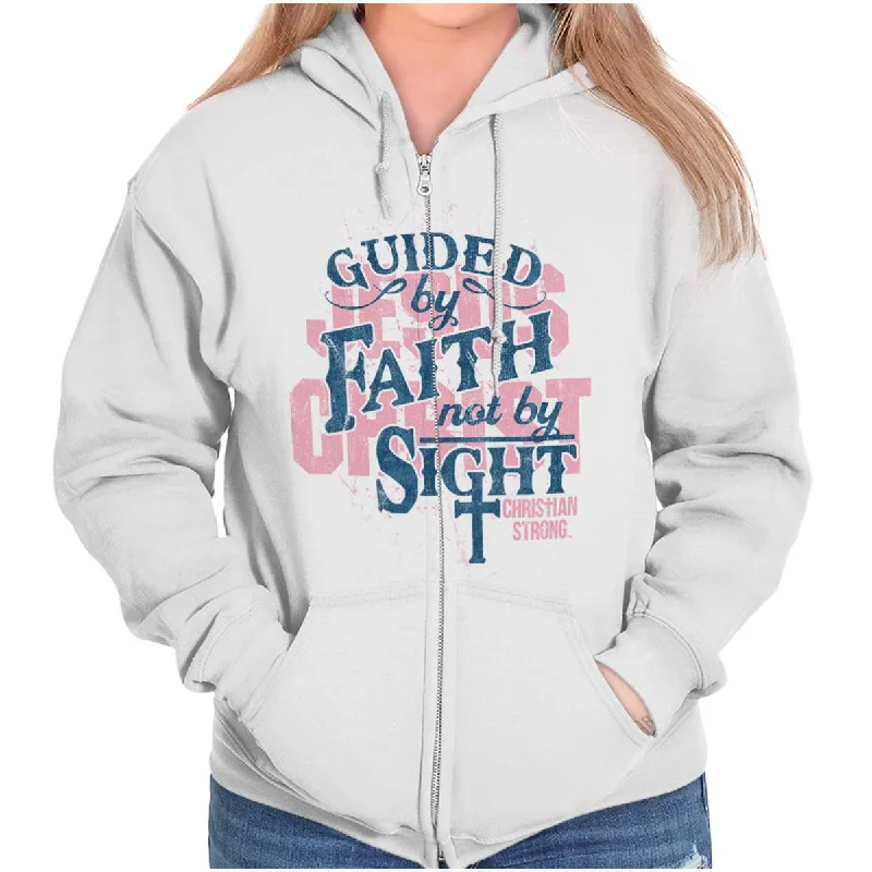Floral Prints Guided by Faith Zip Hoodie