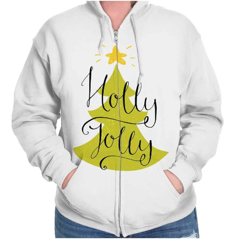Urban Style Holly Jolly Zip Hoodie