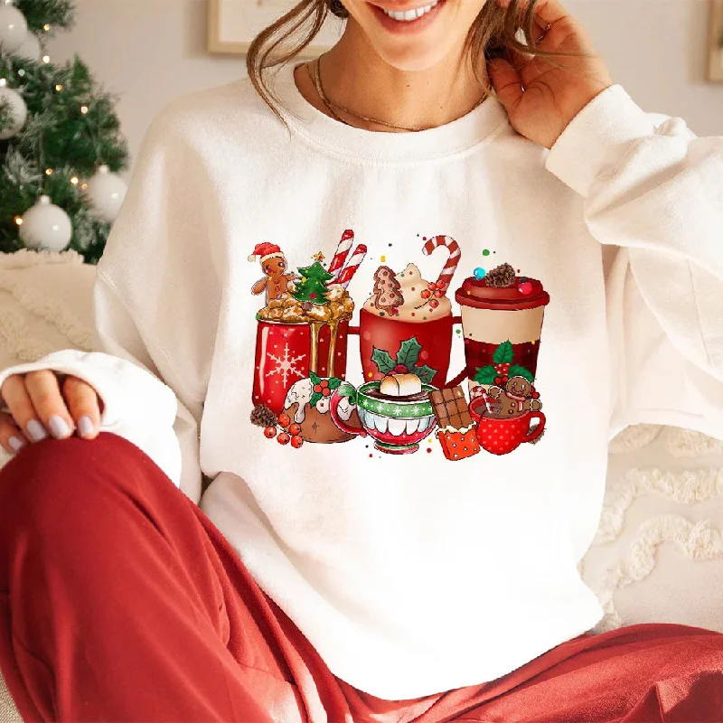 Stand-up collar design Hot Cocoa Chocolates Cake Christmas Hoodie