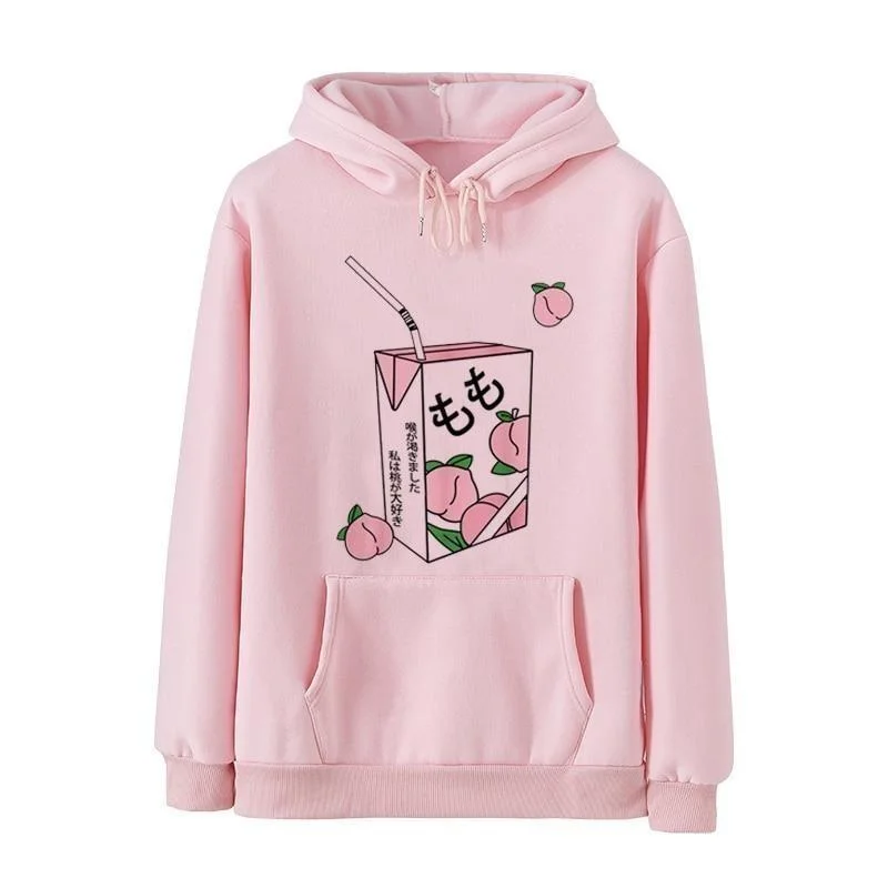 Outdoor Trend Japanese Peach Milk Hoodie