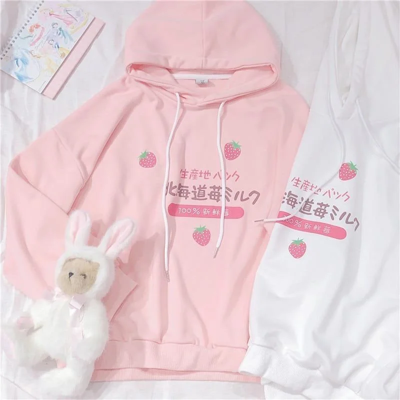 Carefree Japanese Strawberry Hoodie