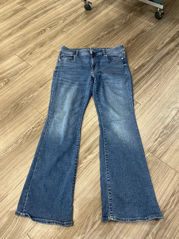 Simple Solid Color Jeans Boot Cut By American Eagle In Blue, Size: 14