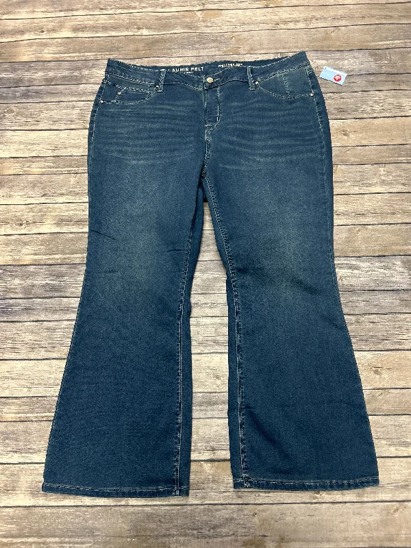 Retro Literary Style Jeans Boot Cut By Laurie Felt In Blue Denim, Size: 18