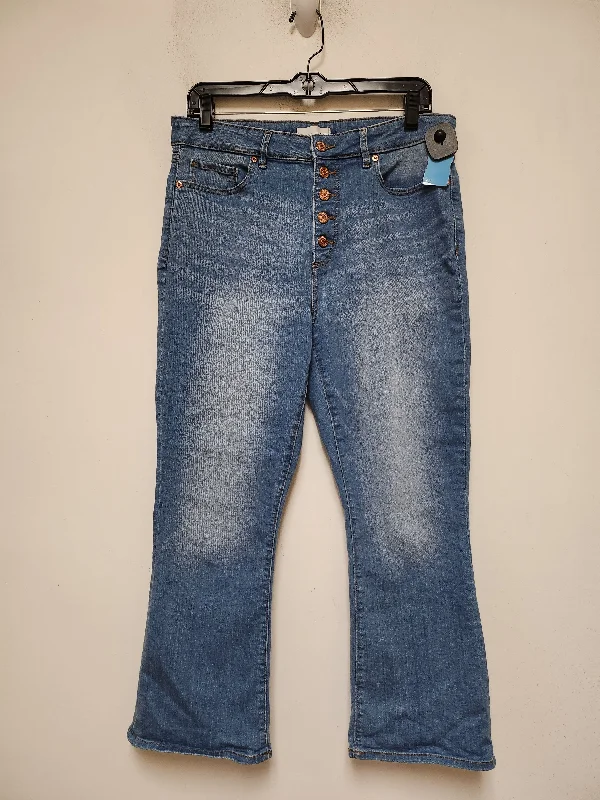 Playful Style Jeans Boot Cut By Loft In Blue Denim, Size: 8