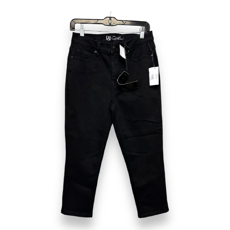 Jeans Cropped By Diane Gilman In Black Denim, Size: 8