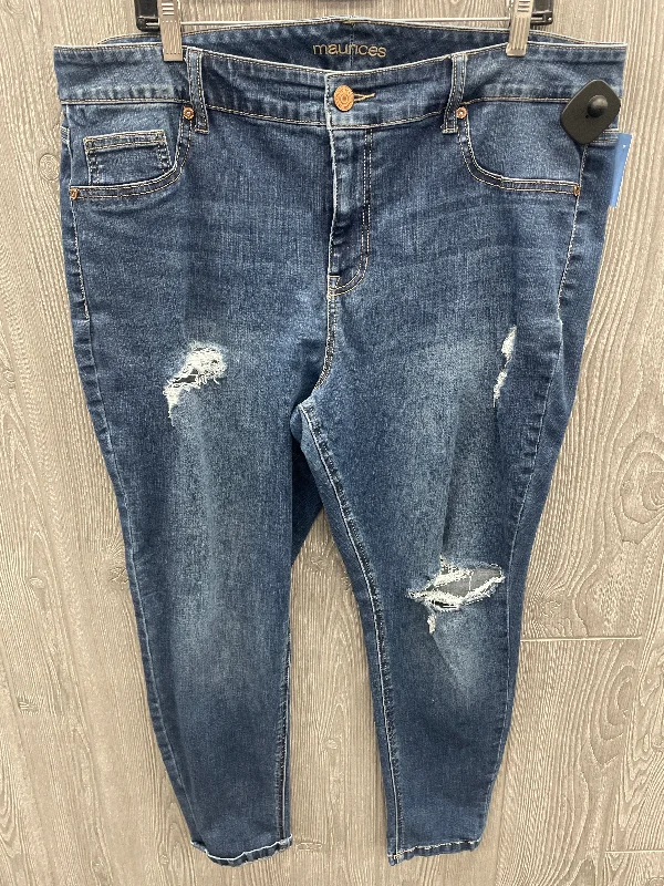 Advanced Customization Jeans Cropped By Maurices In Blue Denim, Size: 20