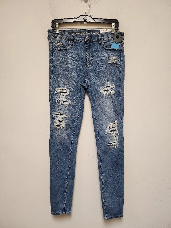 Bottom And Versatile Jeans Skinny By American Eagle In Blue Denim, Size: 10