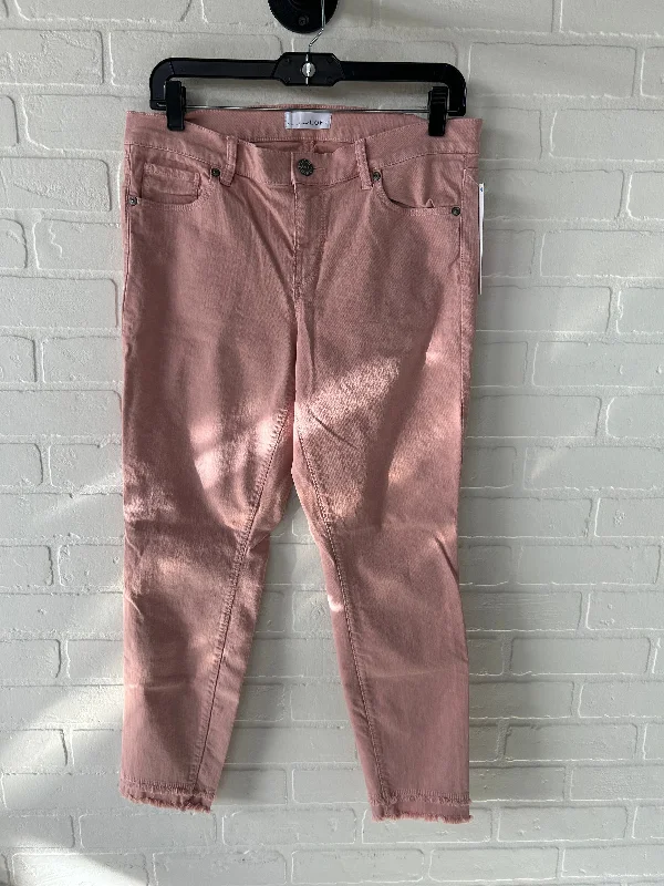 Casual And Versatile Jeans Skinny By Loft In Pink Denim, Size: 8