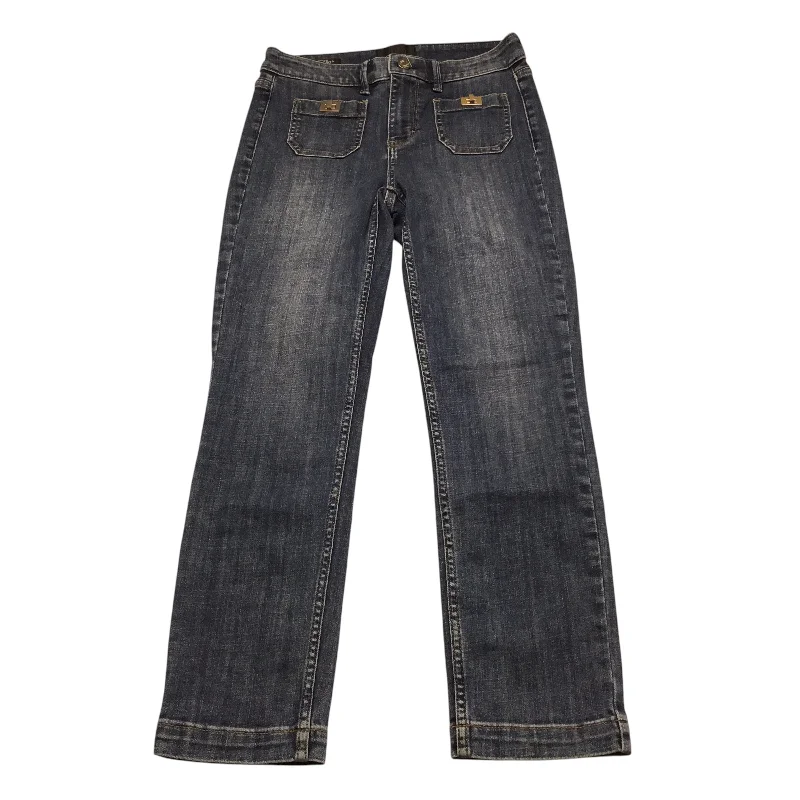 Letter embroidery Jeans Skinny By White House Black Market In Blue Denim, Size: 0