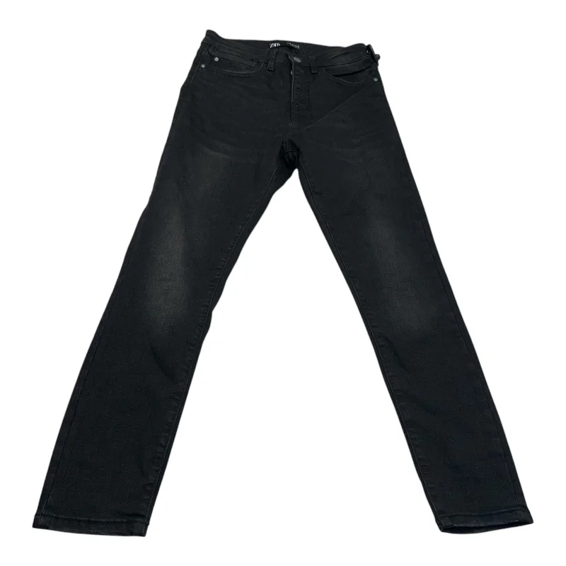 Jeans Skinny By Zara In Black Denim, Size: 6