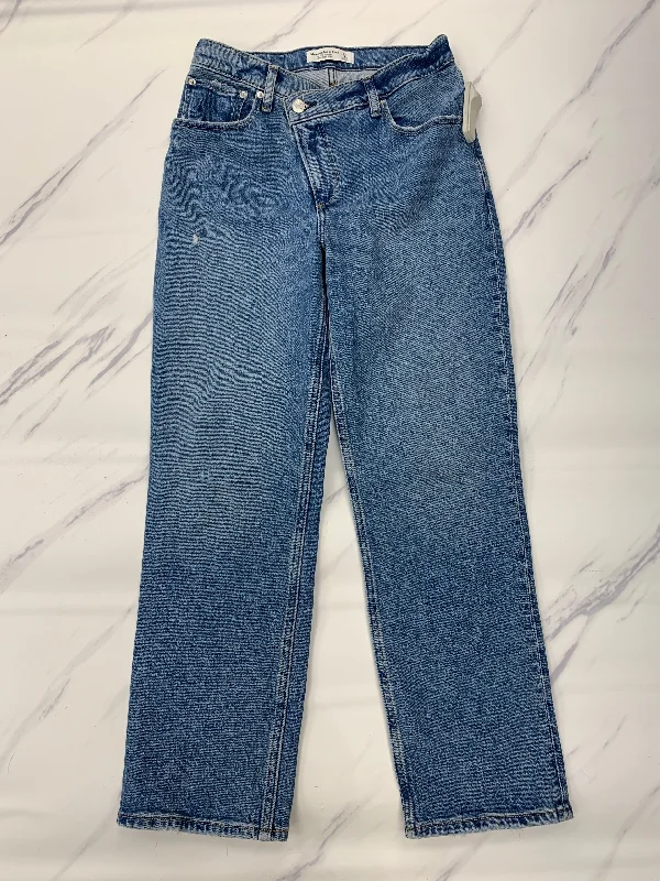 Personalized print Jeans Straight By Abercrombie And Fitch In Blue Denim, Size: 4