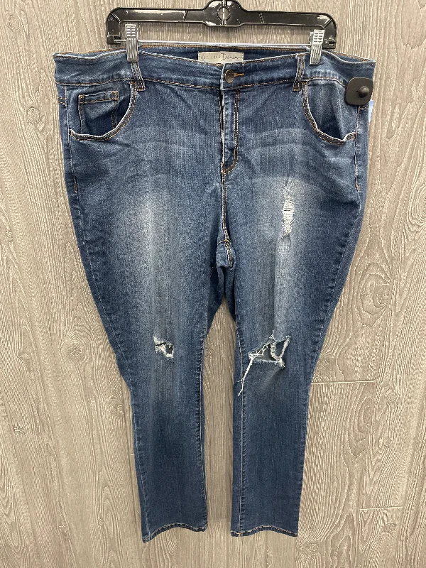 Unique prints Jeans Straight By Cato In Blue Denim, Size: 20