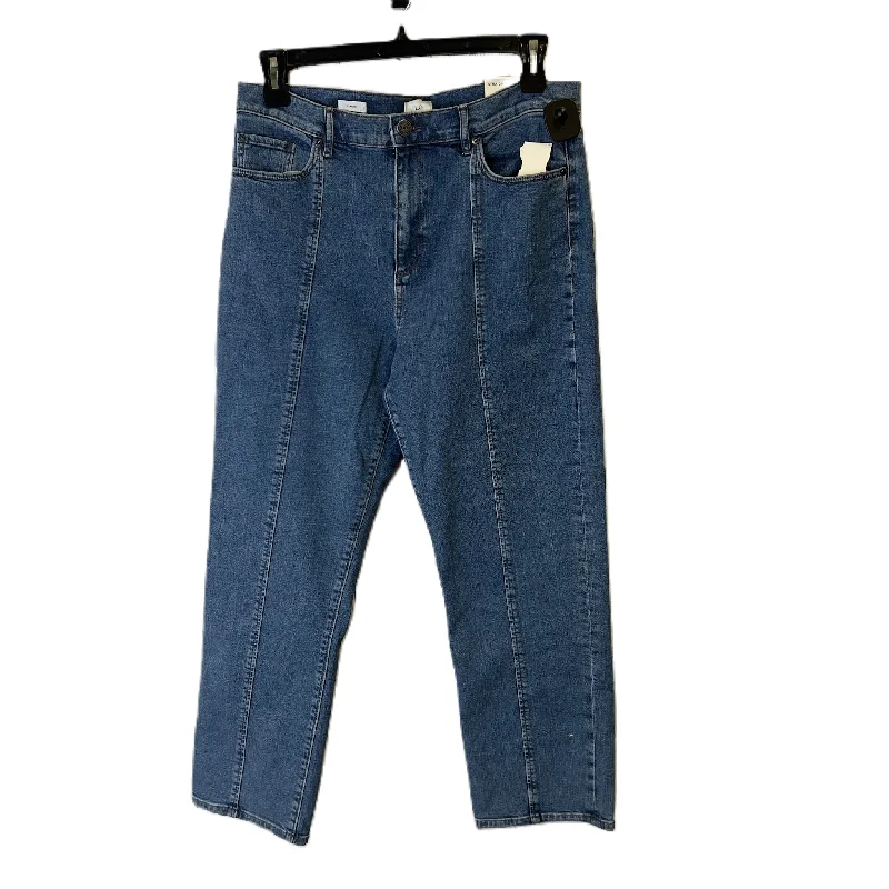 Sports Comfort Style Jeans Straight By Loft In Blue Denim, Size: 12