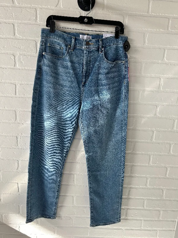 Comfortable And Simple Jeans Straight By Loft In Blue Denim, Size: 8