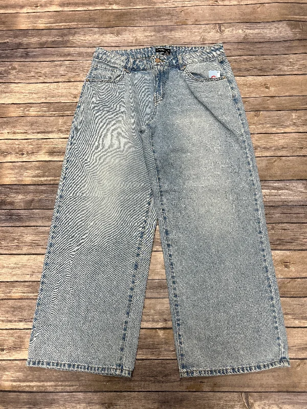 Street Vertical And Horizontal Design Jeans Wide Leg By Cme In Blue Denim, Size: 8