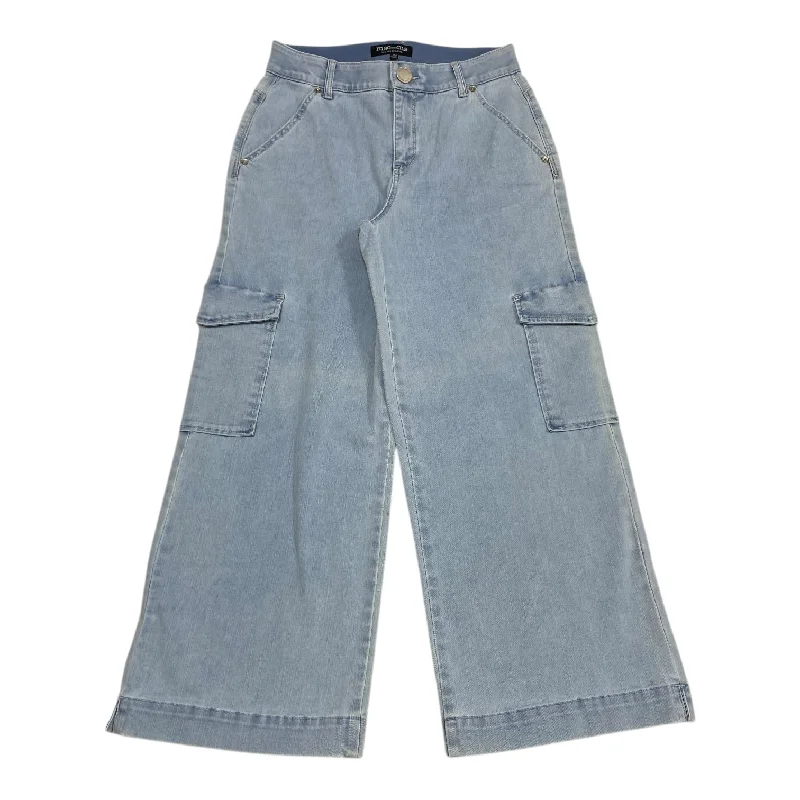 Fashionable sports Jeans Wide Leg By Mac and Me In Blue Denim, Size: 6