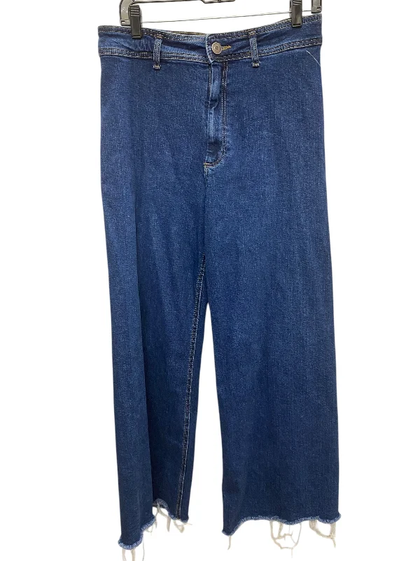 Jeans Wide Leg By Zara In Blue, Size: 12