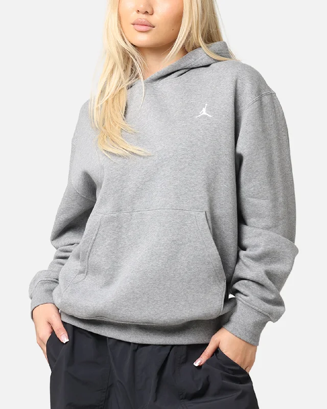 College Style Jordan Brooklyn Fleece Pullover Hoodie Carbon Heather/White