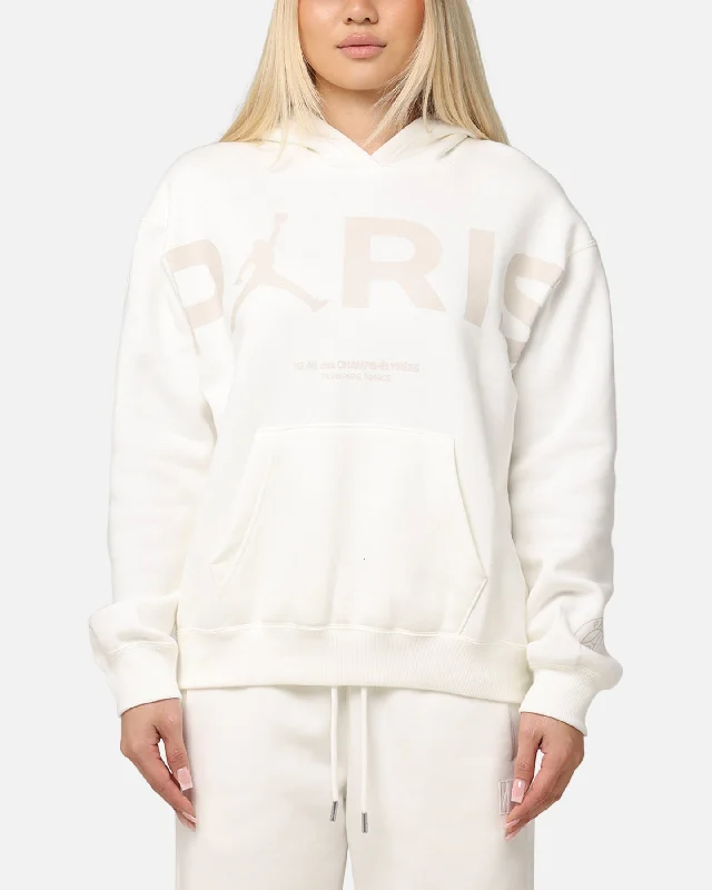British Fashion Jordan Women's Paris Saint-Germain Brooklyn Fleece Graphic Pullover Hoodie Sail