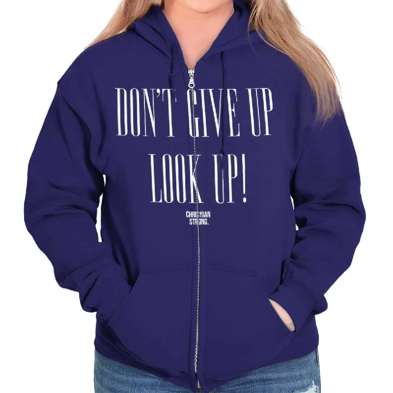 Playful Style Look Up Zip Hoodie