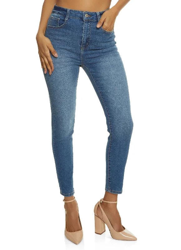 WAX Whiskered High Waist Skinny Ankle Jeans