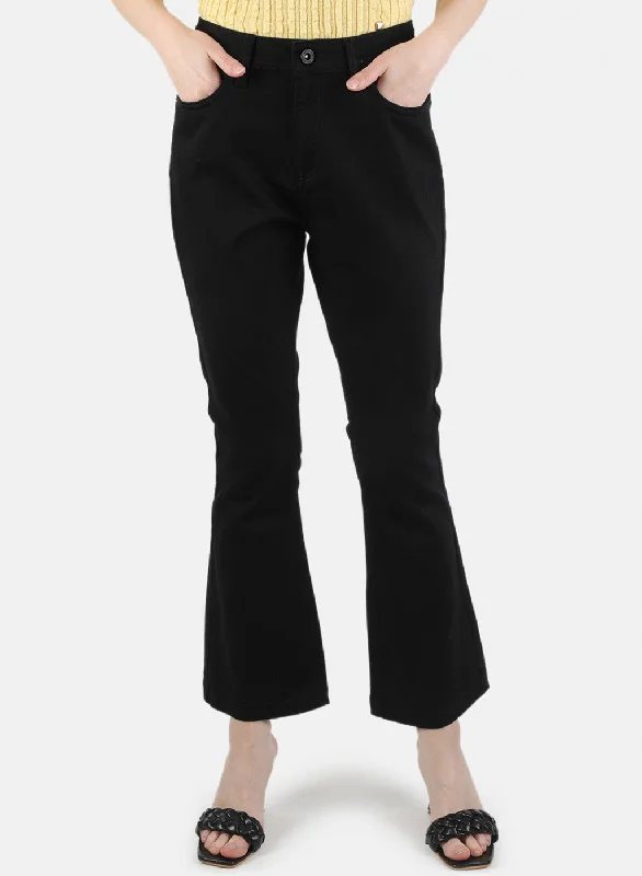 Elegant Style Women Black Tailor Fit Denim
