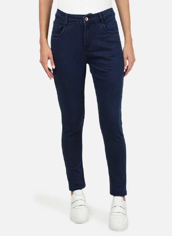 Relaxed And Casual Womens Blue Slim Denim