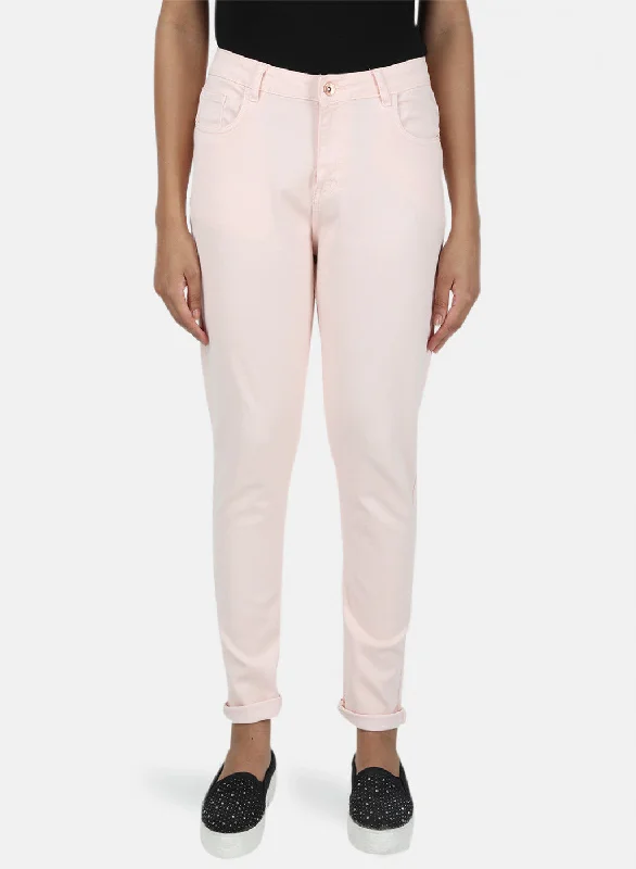 Dynamic Fashion Womens Peach Slim Denim