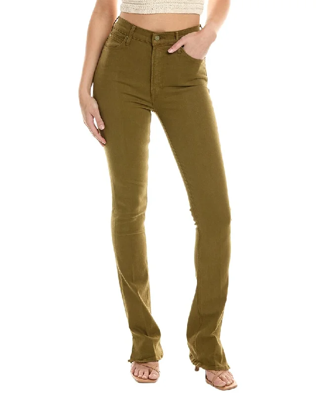 British casual MOTHER Denim The High-Waist Runaway Slice Heel Fir Green Skinny Flare Jean