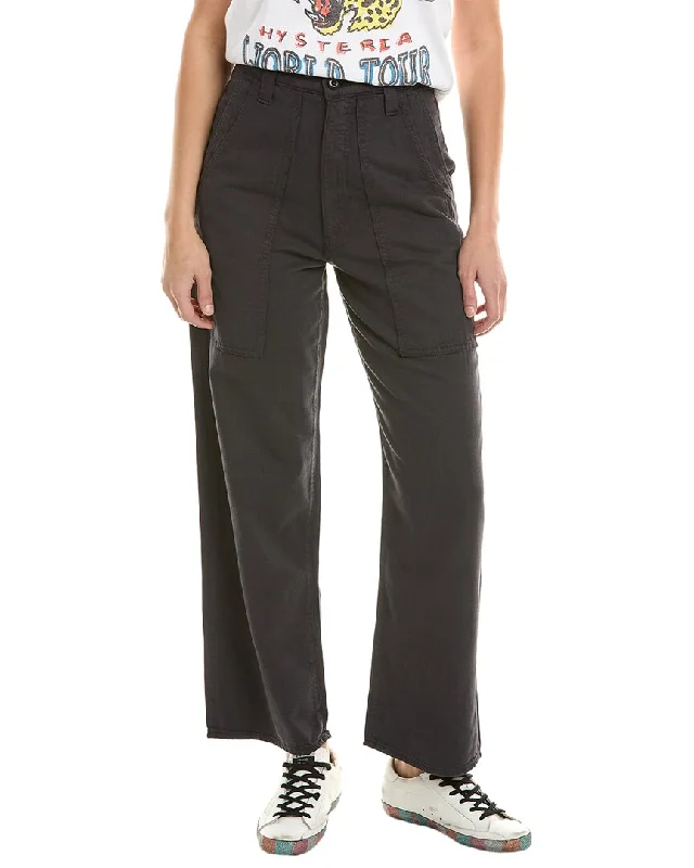 Minimal Style MOTHER Denim The Quartet Breaker Flood Faded Black Straight Leg Jean