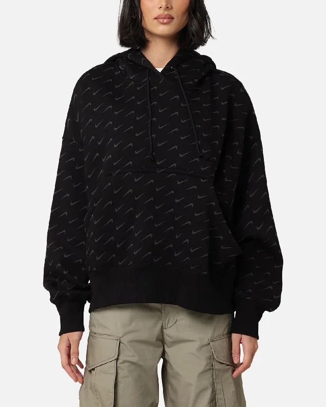 High-waisted pants style Nike Women's Sportswear Pheonix Oversized Fleece Hoodie Black
