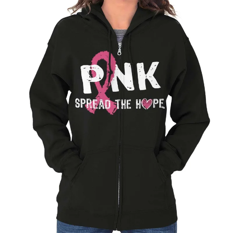 Elegant Design Breast Cancer Awareness Zip Hoodie